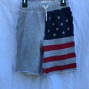 Youth boys shorts 8 USA flag stars drawstrings